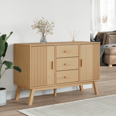Buffet Vidaxl OLDEN brun 44,9 po x 16,9 po x 28,9 po pin massif