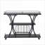 Chariot-bar | Chariot de service industriel à 3 niveaux avec roulettes, bouteille de vin et amp; Rangement en verre pour la maison | Gris anthracite | Fer