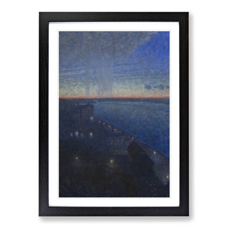 View of Soder Malarstrand by Eugene Jansson - Picture Frame Painting, 36cm H x 27cm W x 2cm D, Black