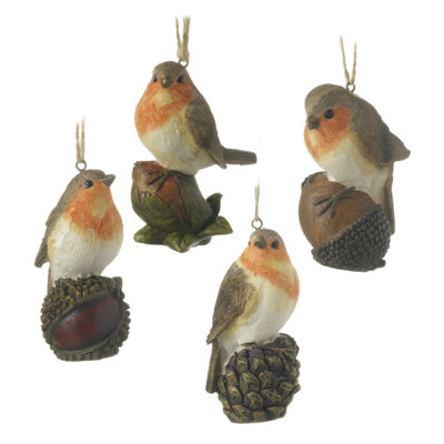 9.5cm Wood Animals Hanging Figurine Ornament