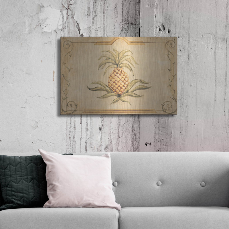 Art mural en métal «Pineapple» par Cheri Blum, H 24 po x l 36 po