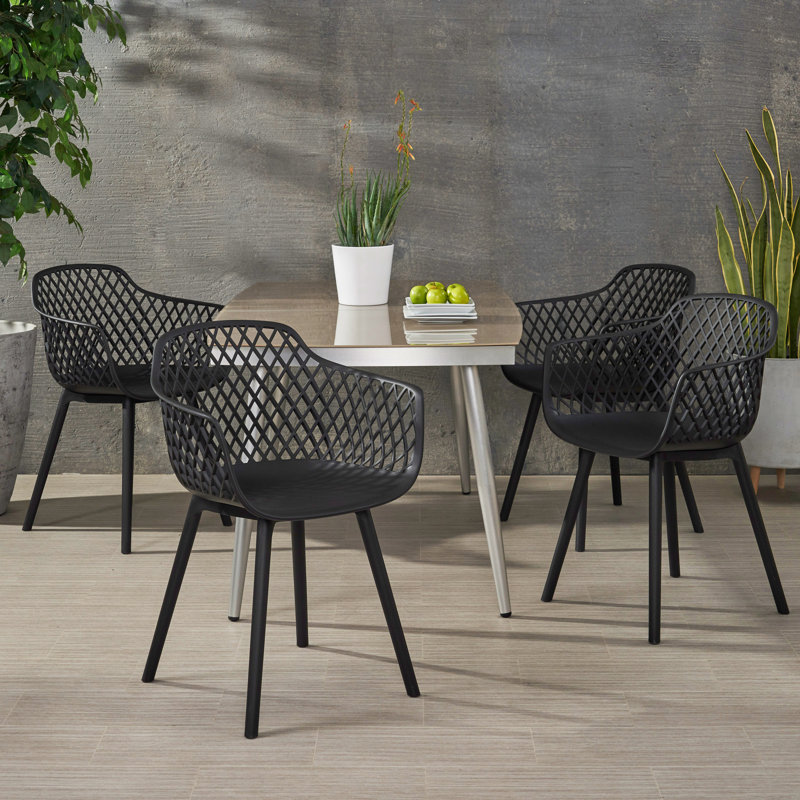 Olivia Outdoor Dining Armchairs, Black