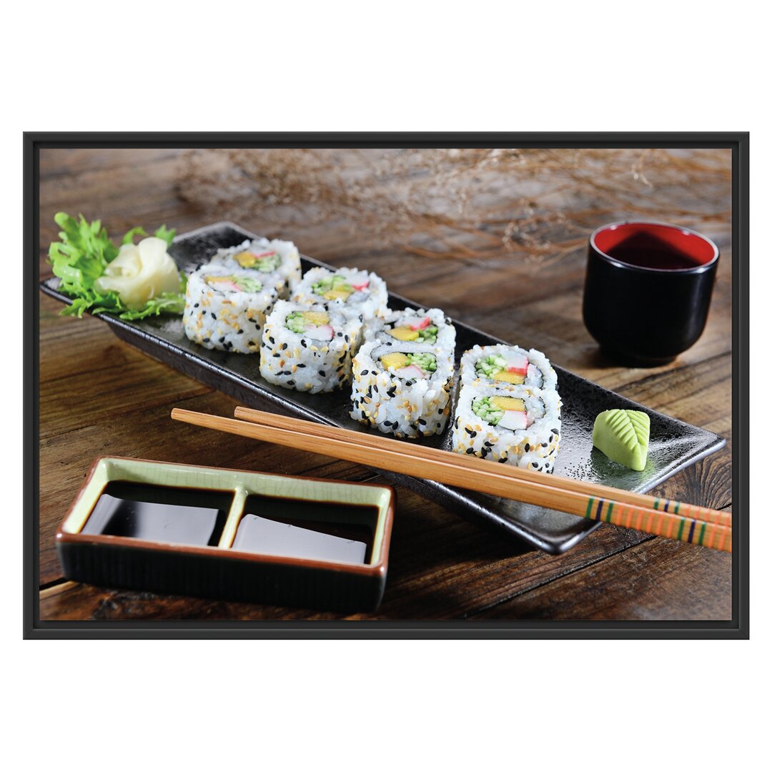 Gerahmtes Wandbild Delikate Inside Out Sushi Rollen