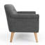 Canapé 3 places en tissu texturé gris foncé Mid-Century Modern
