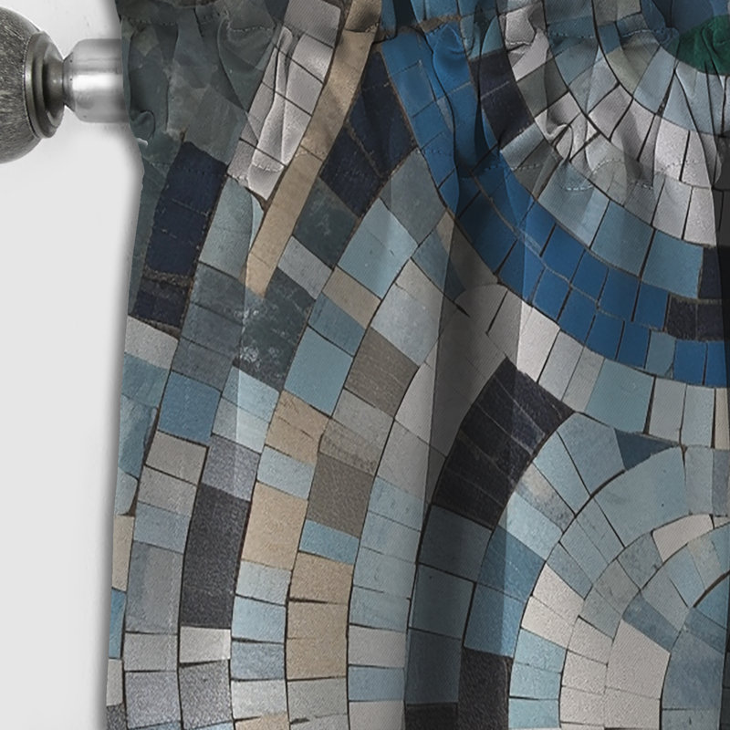 Rideau géométrique occultant Cowen - mosaïque Boho - 1 panneau, L 52 po x L 84 po