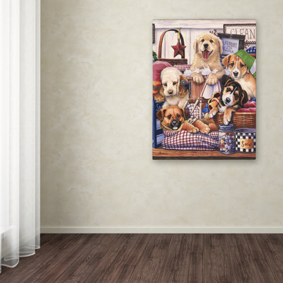 «Suds and Pups», impression sur toile tendue
