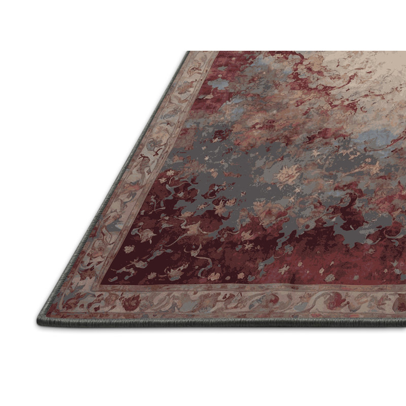 Tapis gris soyeux et moelleux, Rectangle 7 pi x 9 pi