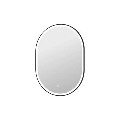 40 Inch Oval LED Front and Backlit Wall Mirror in Black