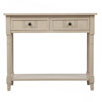 Console Table Traditional Design with Two Drawers and Bottom Shelf