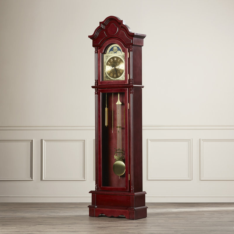 78.5'' H Wood Grandfather Clock with Adjustable Chime Volume