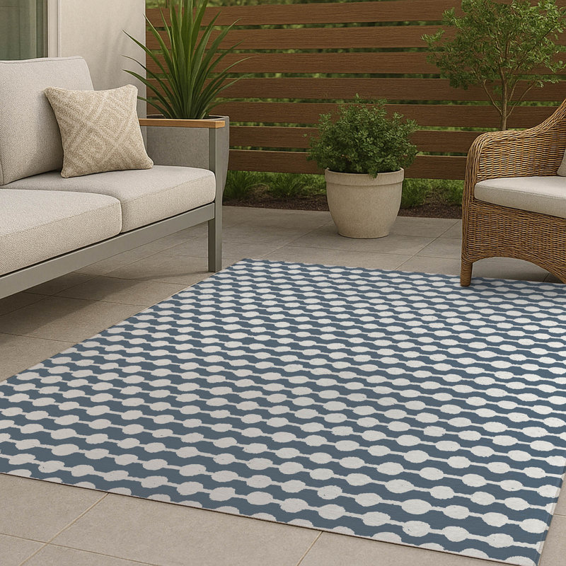 Dot Tied Non-Slip Outdoor Rug, Rectangle 3' x 5'