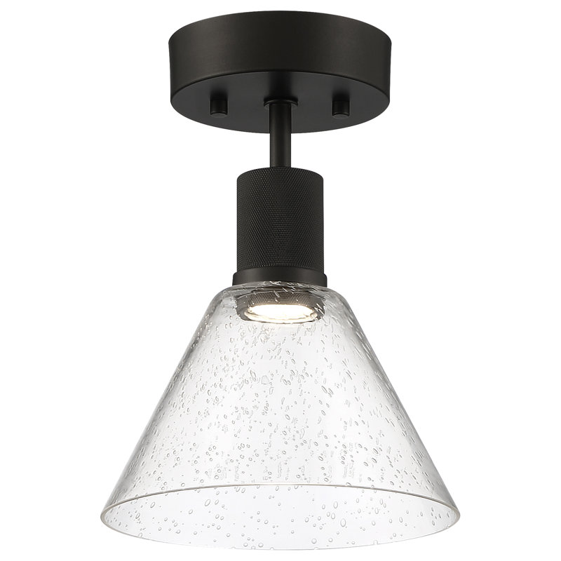 Southglenn Glass Semi Flush Mount, Matte Black