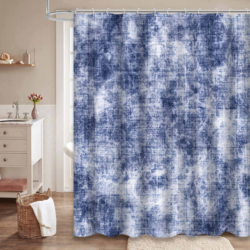 Rideau de douche abstrait avec 12 crochets, L 72 po x l 78 po