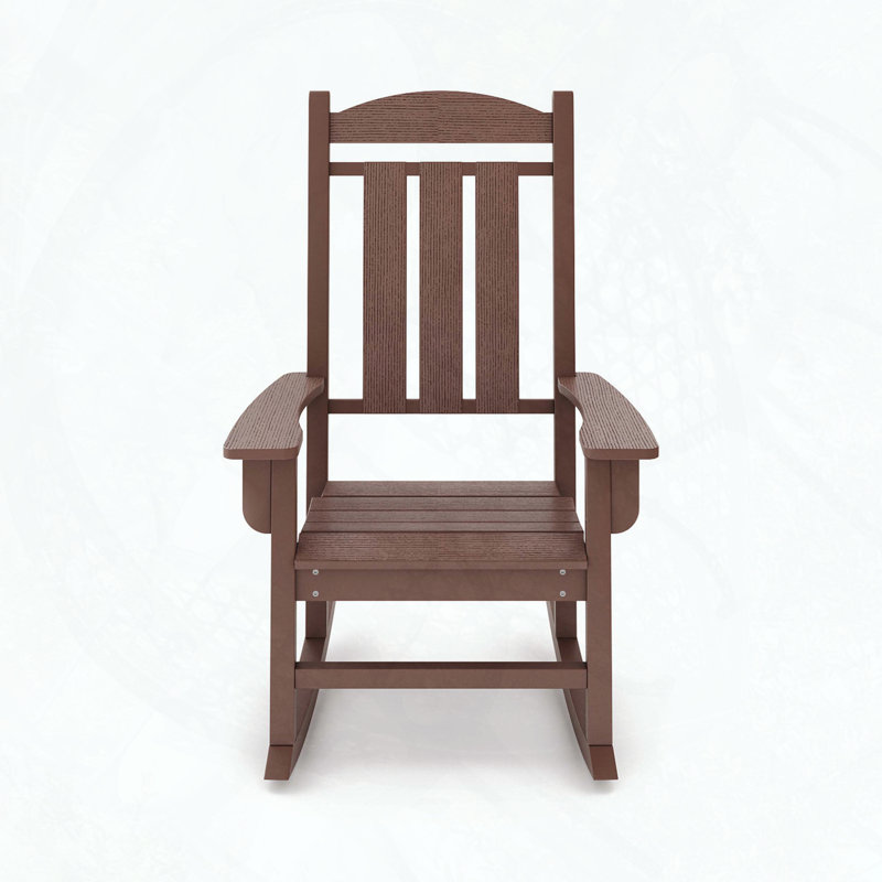 Chaise berçante en bois de polyéthylène et bois de pacane, Brun