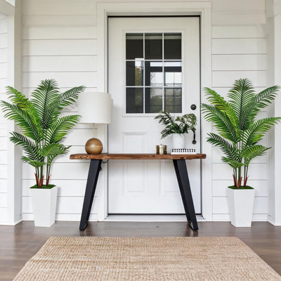 Set of 2 Artificial Areca Palm Trees – 150cm Realistic Large Silk Indoor Palms with Moss – Low Maintenance Exotic Greenery for Living Room, Office, or Conservatory