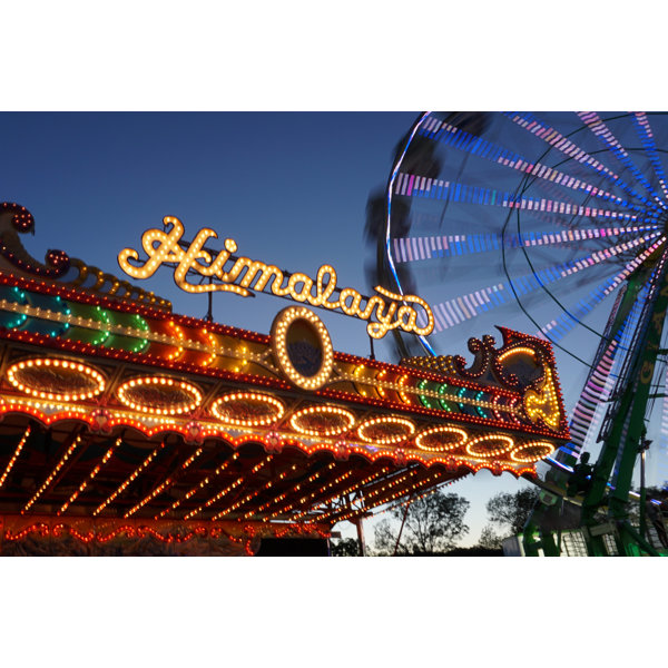 State Fair Line Box Ride 17 Stories Rides At State Fair by Lapis - Wrapped Canvas Photograph ...