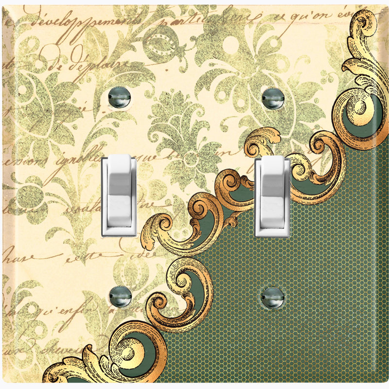 Patterned 2 - Gang Toggle Light Switch Standard Wall Plate