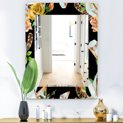 Miroir mural 28 fleurs obsidian