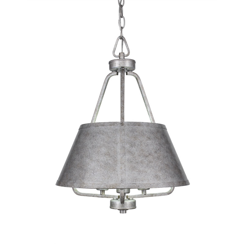 Lustre 3 lumières Boalt Sonora, Argent vieilli, H 25 po x l 20 po x P 20 po
