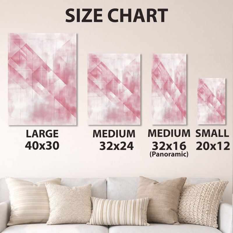 Blush Grid - Abstrait moderne transitionnel, décoration murale moderne en métal, L 30 po x H 40 po