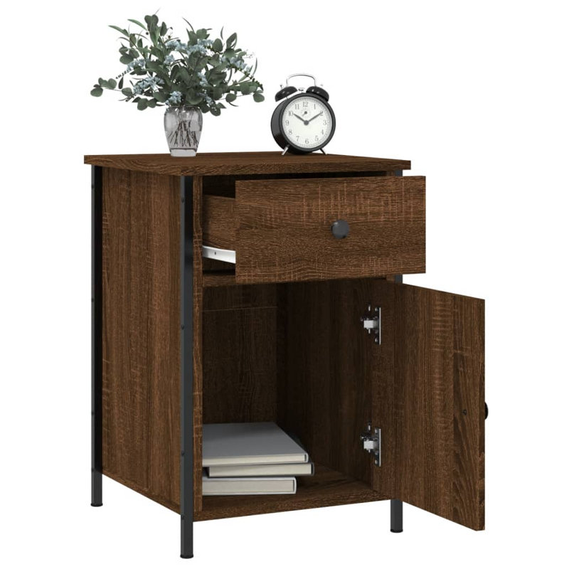 Maybritt 40cm W Bedside Table, Brown Oak, Set of 2