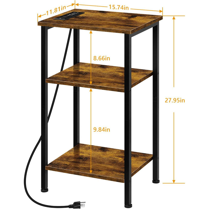 Rotteck End Table and Built-In Outlets