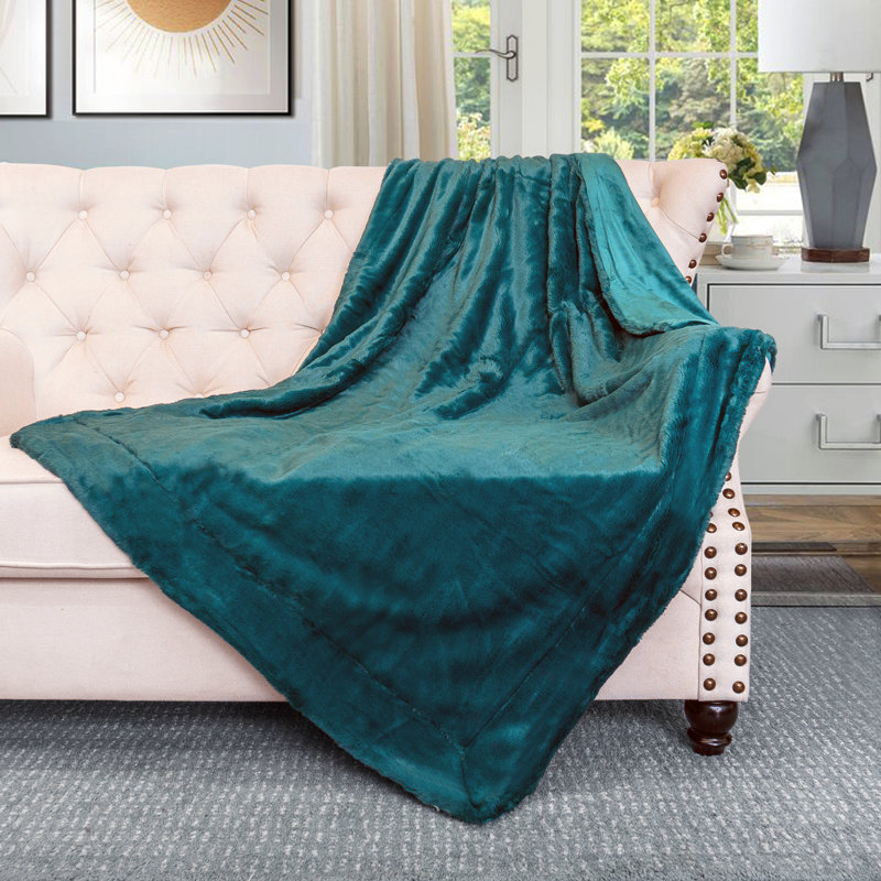Knitted Throw Blanket, Green