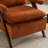 Mid Century Upholstered Arm Accent Chair with Solid Wood Legs-105580547