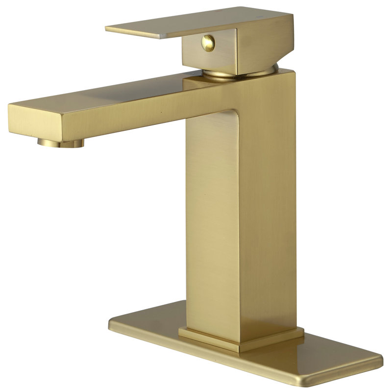 Brushed Gold Single Handle Modern Bathroom Faucet
