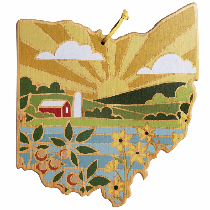 Ohio Cutting & Serving Board with Artwork by Summer Stokes