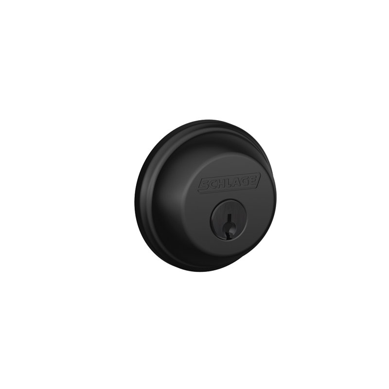 Single Cylinder Deadbolt, Matte Black, Yes