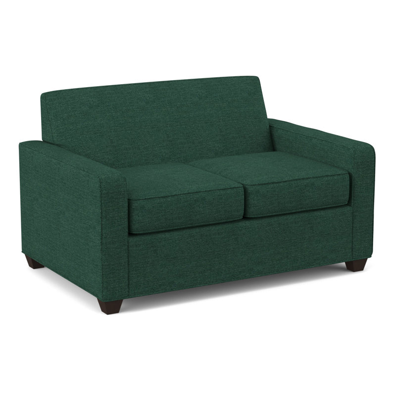 Avery 56" Square Arm Loveseat, Cafelle, Antic Jade