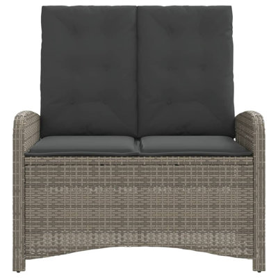 Reclining Patio Bench With Cushions Poly Rattan