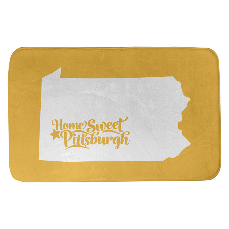 Tapis pour salle de bain pittsburgh pennsylvanie, l 21 po x L 34 po, Jaune