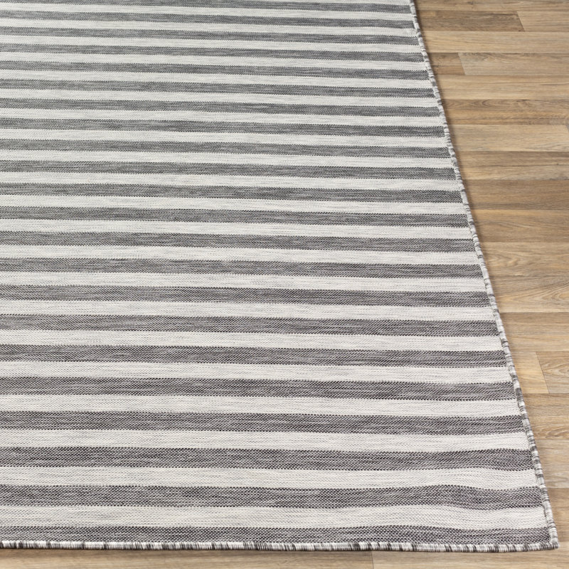 Marlinton Striped Indoor / Outdoor Rug, Rectangle 4'3" x 5'11"