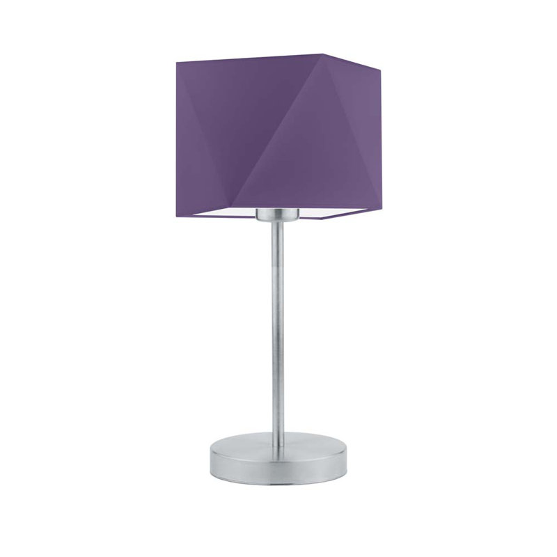 Denzal Metal Table Lamp, Purple, Silver