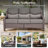 Heritage 8-Piece Outdoor Wicker Patio Conversation Set With Square Fire Pit, 3-Seat Sofa, Ottomans And 4 Swivel Gliders With 6" Thick Cushions-1878494422-1878494417-1878494416