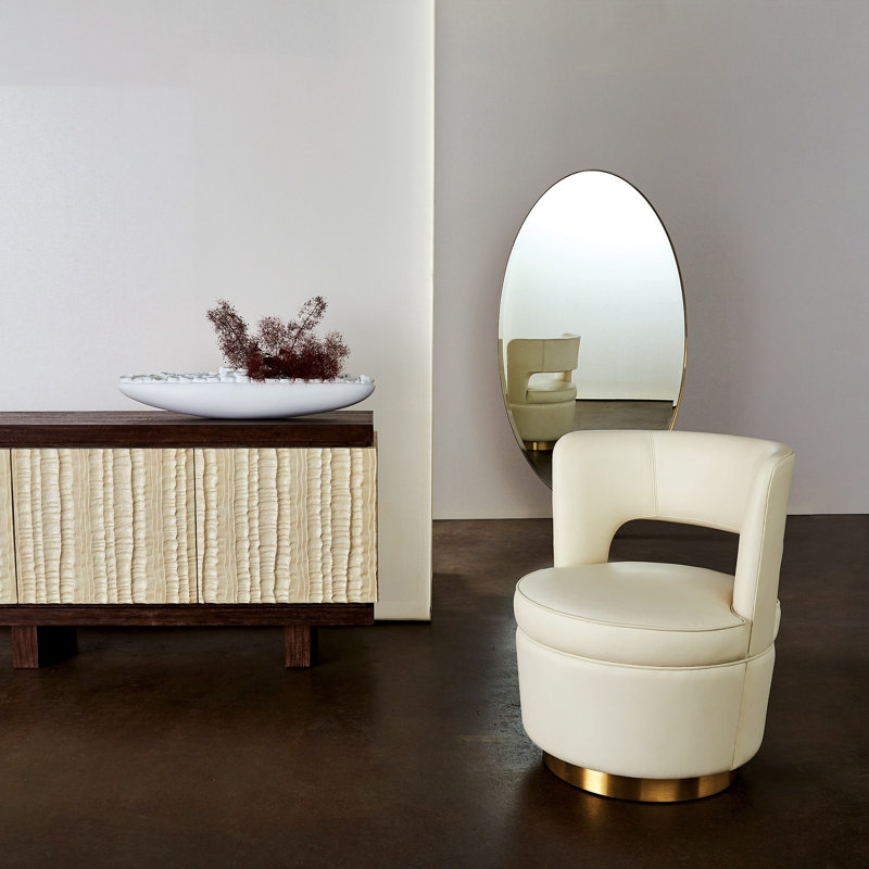 Stella Swivel Chair-Milk Leather
