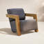 Fauteuil en teck et osier réticulé