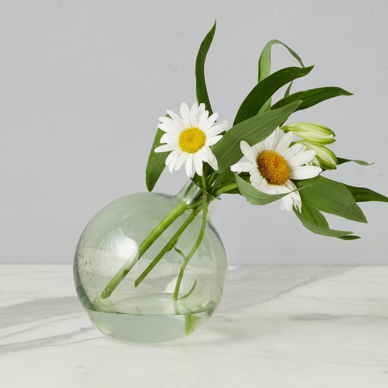 Glass Sphere Bud Vase, Sage Green