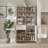 71" Tall Kitchen Pantry Cabinet with Microwave Stand, 3 Adjustable Shelves, Drawer & Rattan Doors, White-1201562448