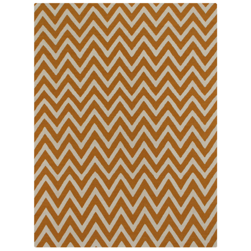 Wool Chevron Area Rug, Rectangle 5' x 8'