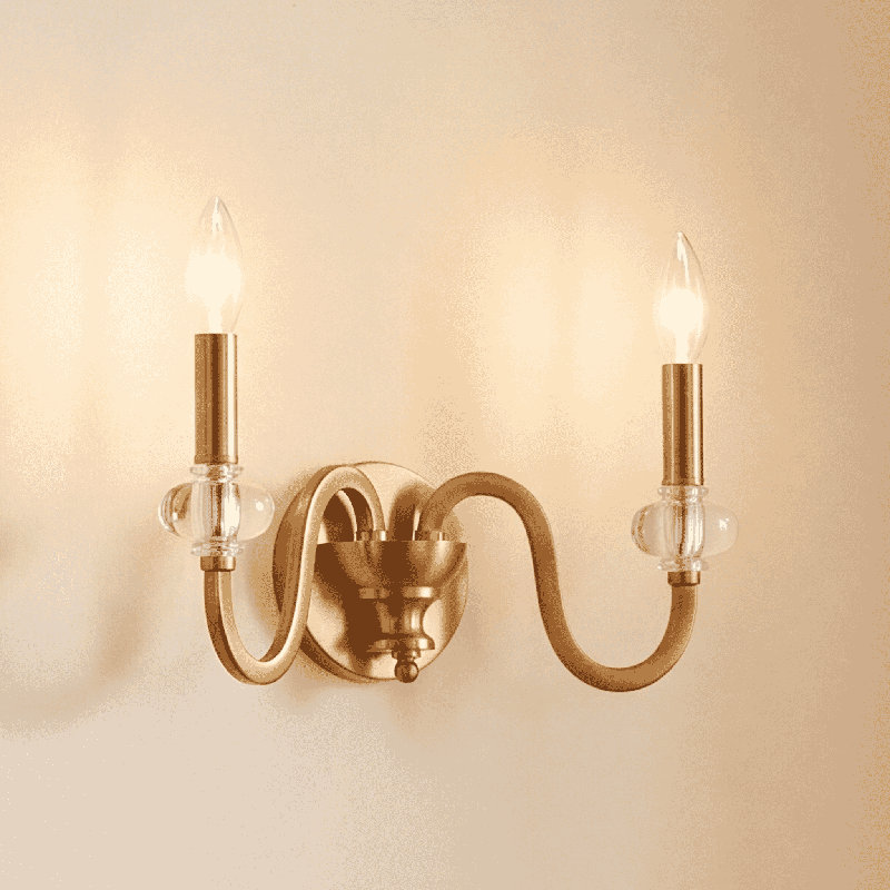 Kiea 2-Light Wall Sconce in Warm Brass