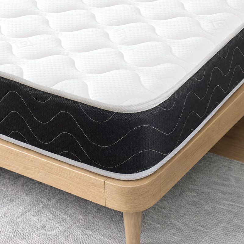 Blizzard Black Border Quilted Hypoallergenic Memory Sprung Mattress, Small Double (4')