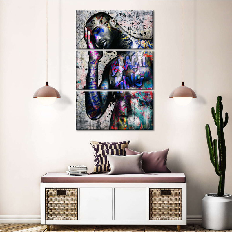 African Hunk - 3 pièces, reproduction sur toile tendue, H 45 po x l 28 po x P 1,25 po