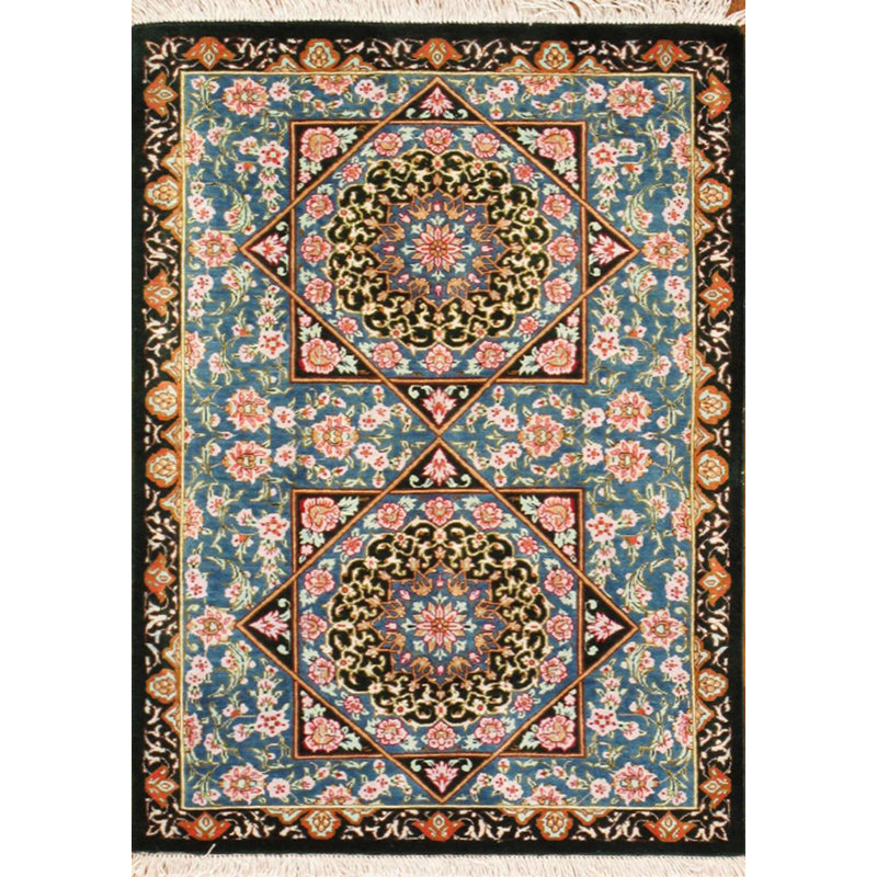 Tapis bleu / brun / rose Azerbaijan