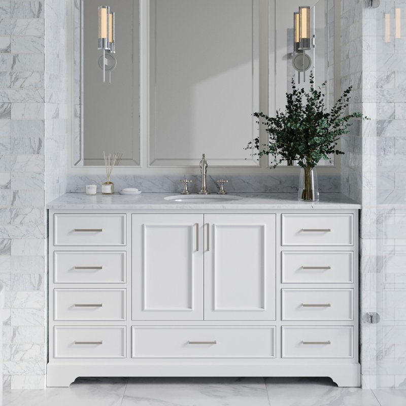 Meuble-lavabo simple avec plateau Abita 61, Blanc