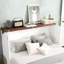 Armoire de lit grand avec rangement, rangement, blanc - noyer, pour les soirées pyjama dans les petits espaces, bureau à domicile et rangement en noyer massif-1233743609
