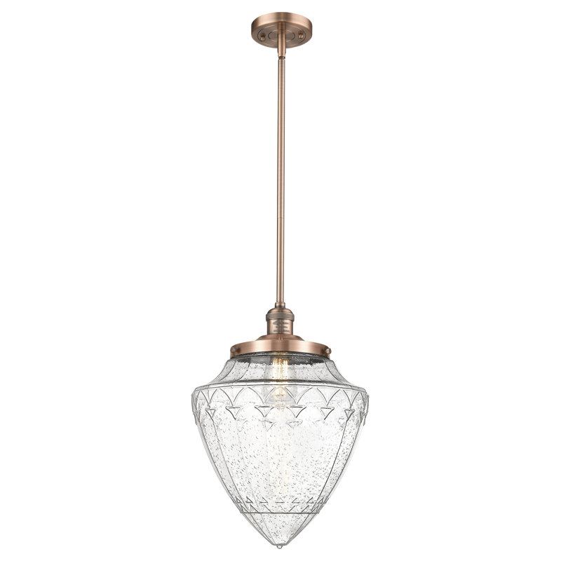 Luminaire suspendu géométrique unique 1 lumière, Grainé, Cuivre antique
