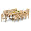 9 Pcs Grade-A Teak Wood Dining Set: 118" Double Extension Mas Rectangle Trestle Leg Table And 8 Hari Stacking Arm Chairs #11HR2508-1652399087